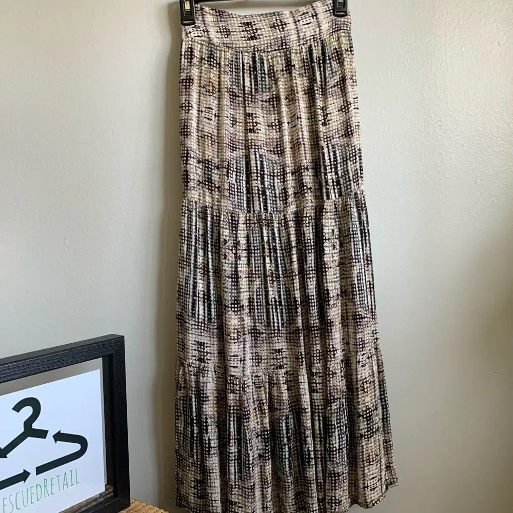 Solitaire Tiered Ruffle Maxi Skirt - Size Small - Picture 1 of 10